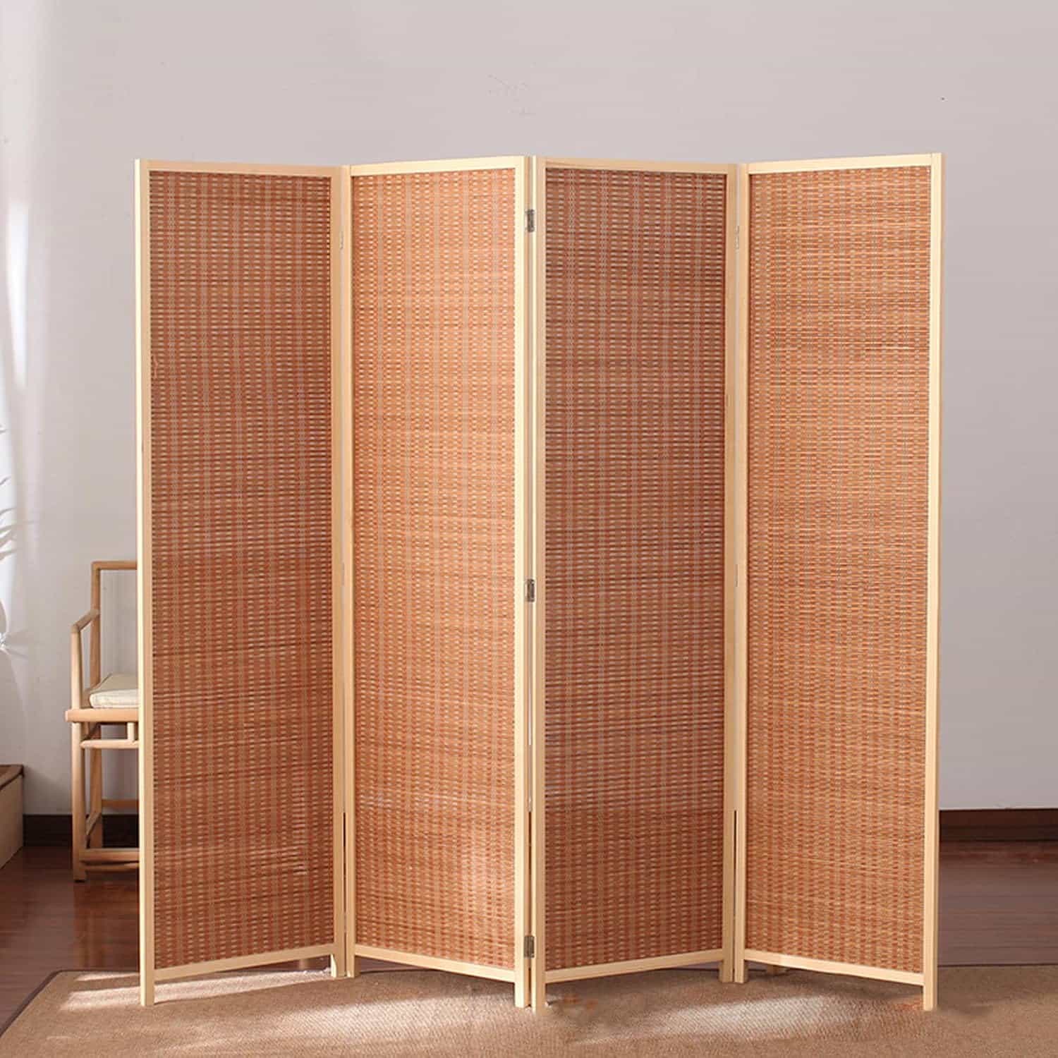 木製 おしゃれ 100*40*4 3/4連 高さ150/170/180cm 自立 間仕切り スクリーン 目隠し 遮光 パーティション 完成品 収納 折りたたみ アンティーク 天然木 かわいい テレワー