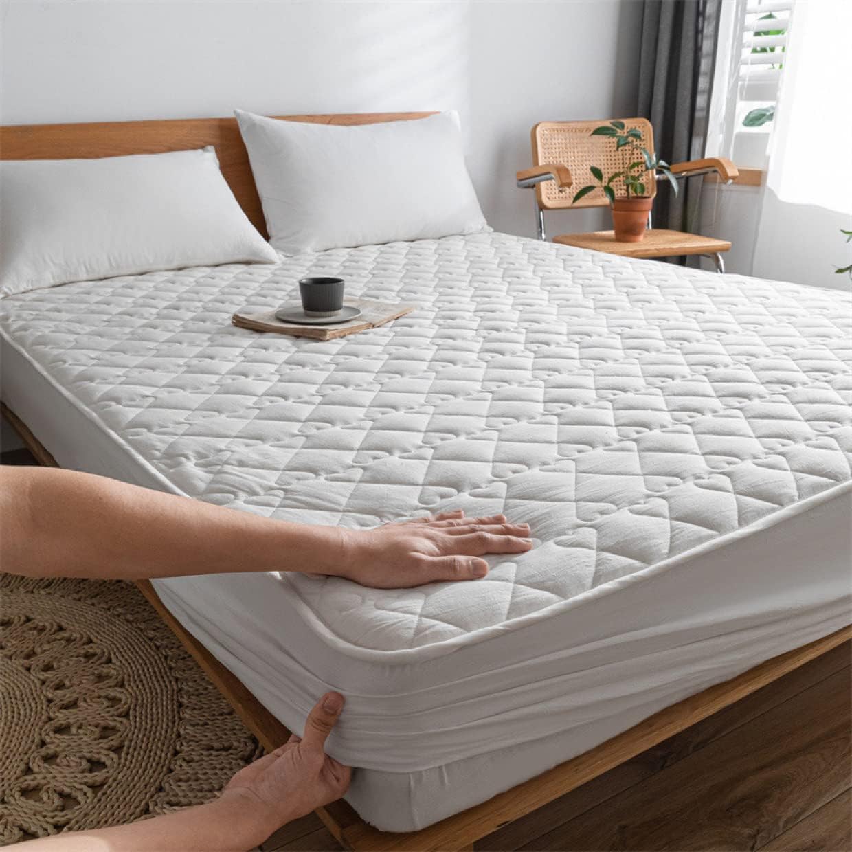 ベッドパッド 敷きパッド 一体型 ボックスシーツ シーツパッド カラー シングル コットン生地 オールシ..