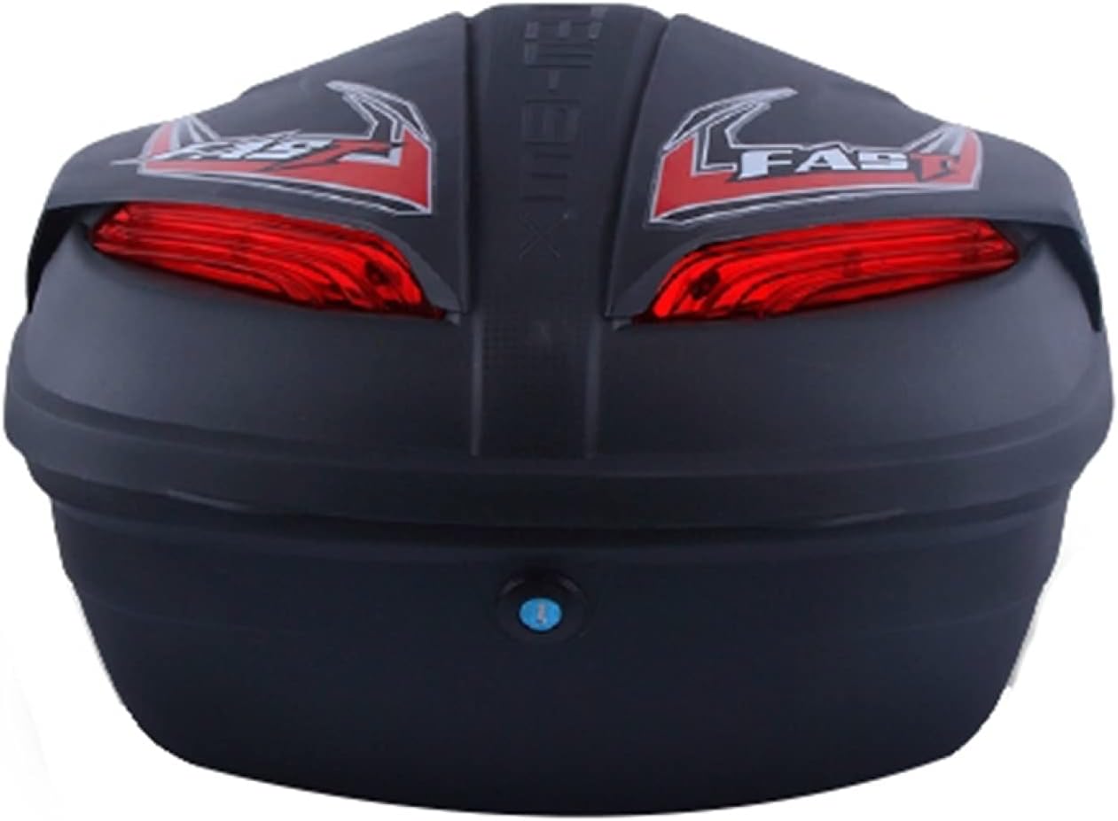 バイクリアボック 55L 大容量 2個フルフェイス収納可能 トップケース 着脱可能式 ライト反射 防振 防塵 通勤 通学 モトボワット ブラック(2)