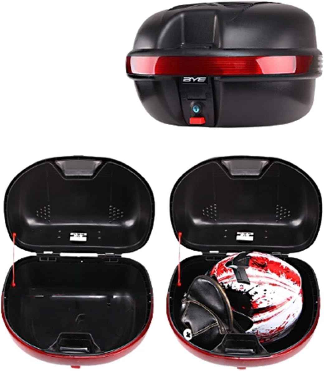 バイク リアボック 大容量 トップケース ABSトップカバー PPボトム 着脱可能式 バイク用ボックス ライ..