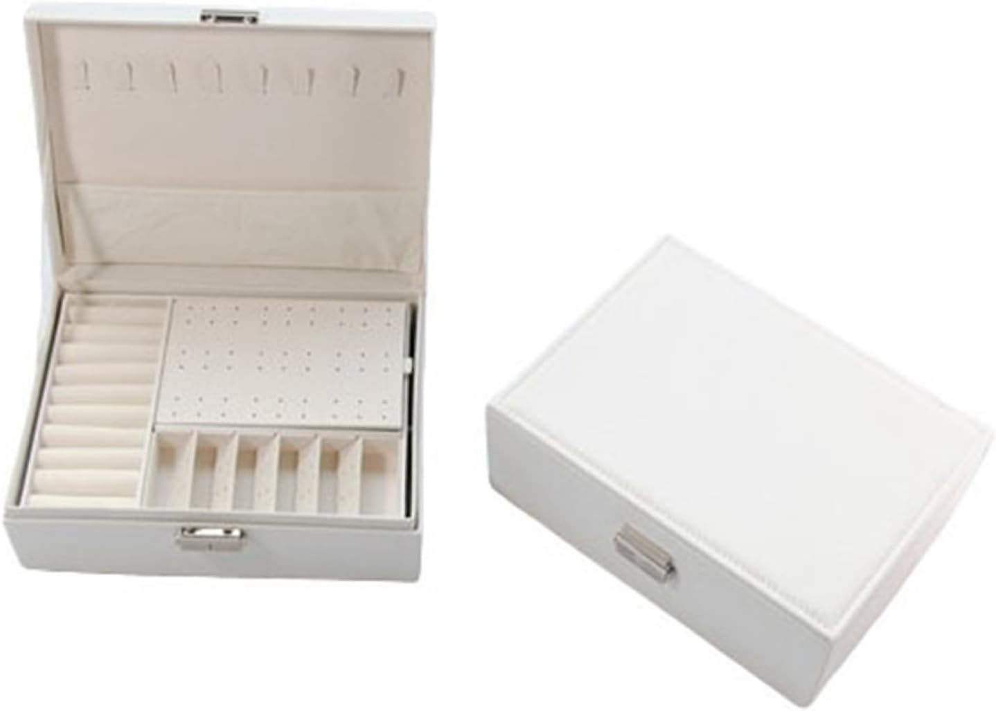 ジュエリーボックス アクセサリーケース ジュエリー収納 宝石箱 大容量 鍵付き おしゃれ 小物入れ ピアス ネックレス リング 指輪置き 女の子 女性用 ホワイト