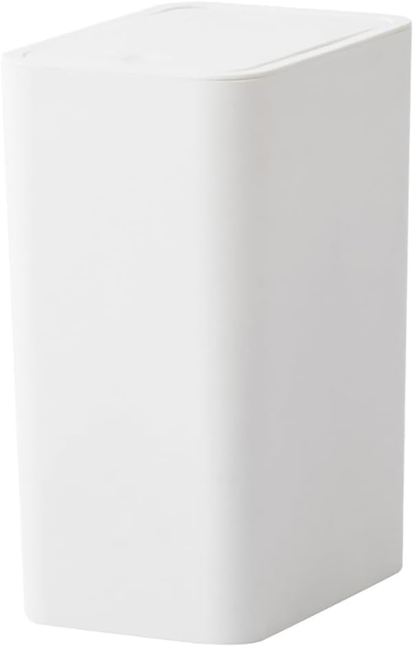ゴミ箱 袋が見えないごみばこ うす型 ごみ箱 省スペース フタ付き ひと押しで開け ホワイト 角型