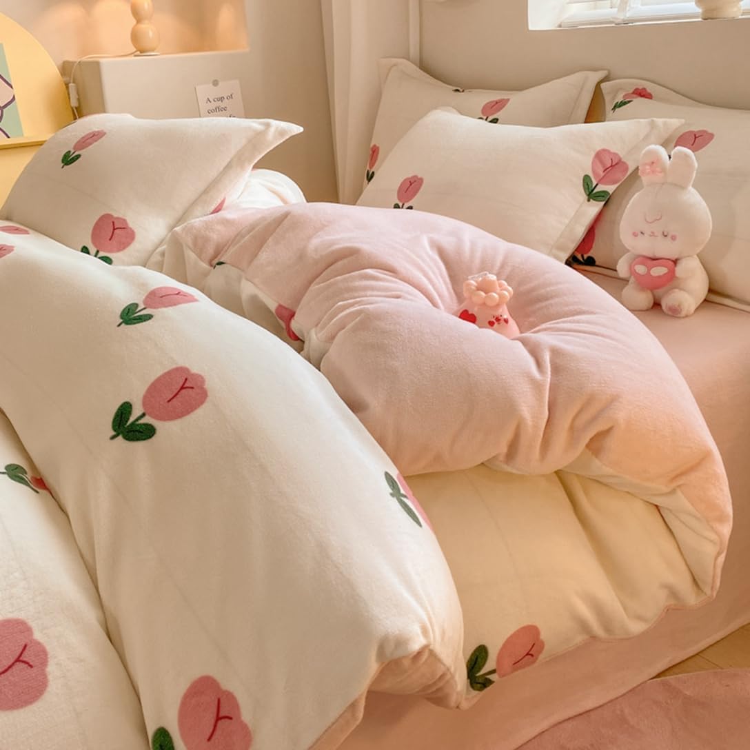 布団カバー 冬用 あったか フランネル シングル 3点セット 掛け布団カバー 防寒対策 ふわふわ 敷き布団..