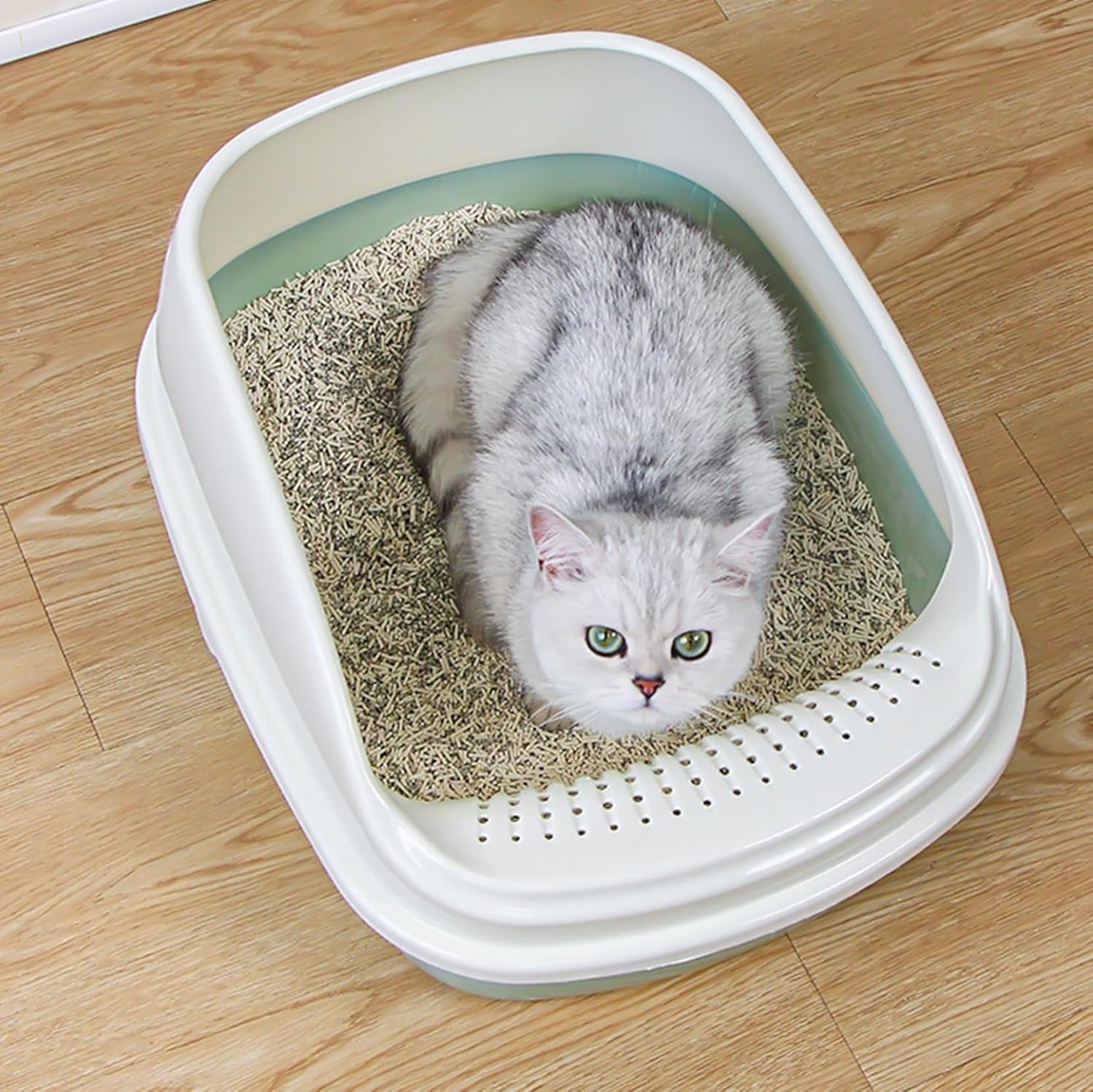 猫用トイレ本体 大きい 猫トイレ 38*50*22cm スコップ付き 大きめ 引き出し式 防止 耐久性 砂の飛び散..