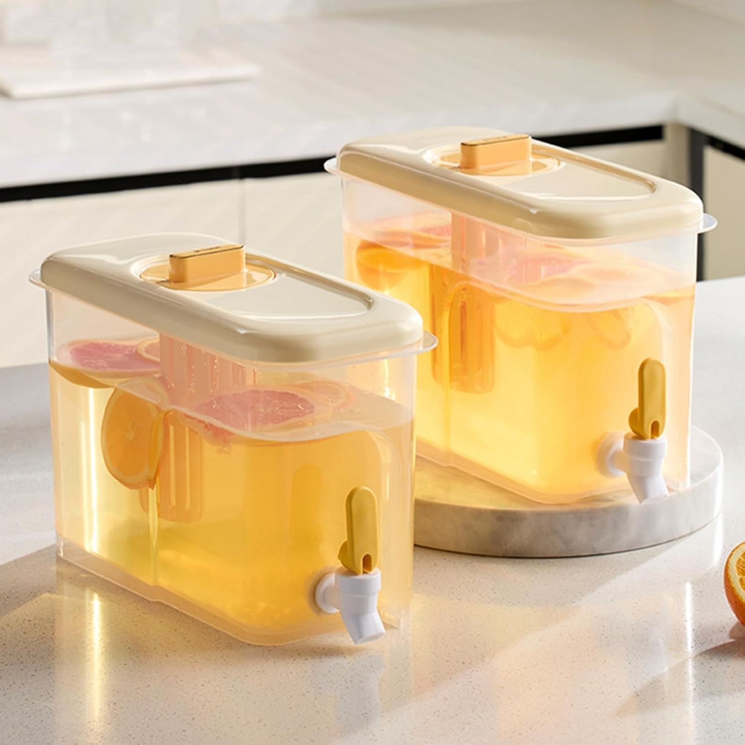 ドリンクピッチャー 麦茶ポット 冷蔵庫ジャグ ジュース容器 広口設計 蛇口付き ウォーターピッチャー ..