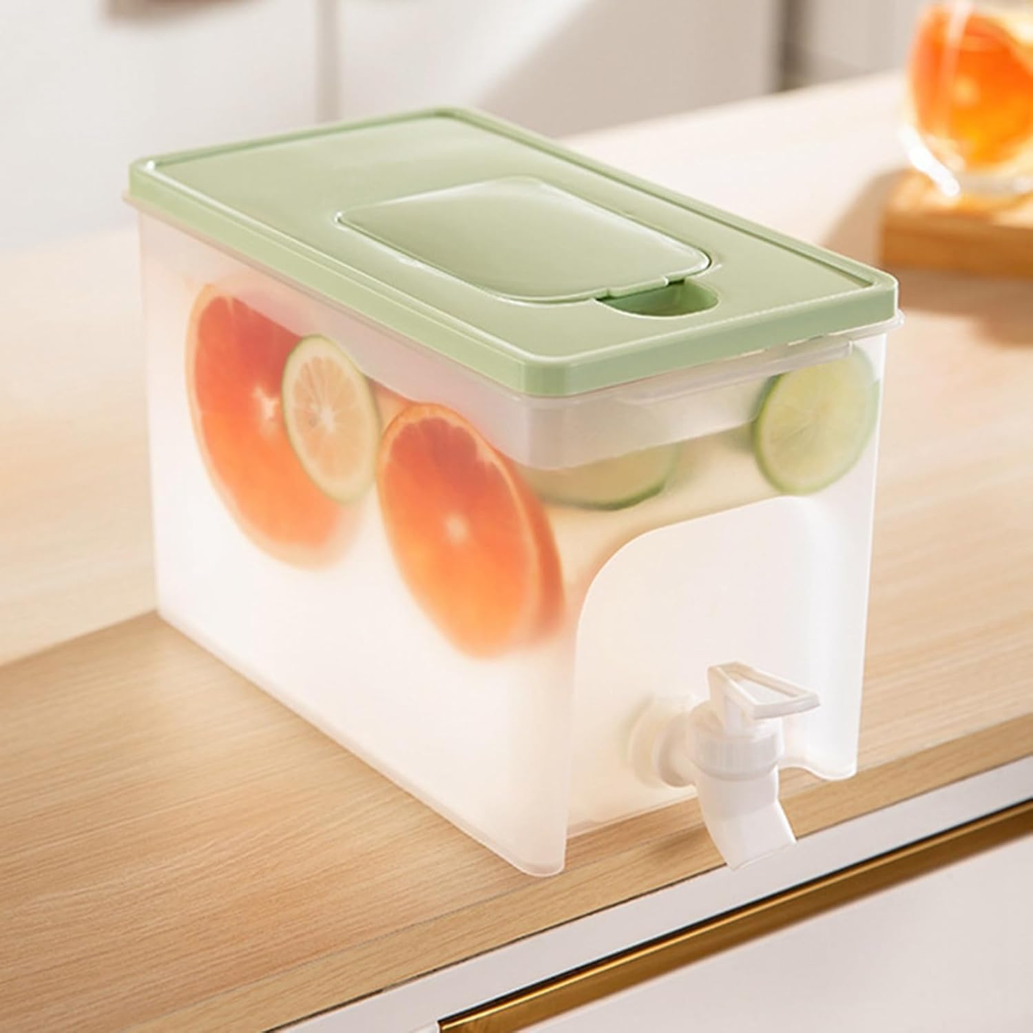 冷蔵庫 ドリンクサーバー 4リットル 麦茶ポット 横置き プラスチック 飲料バケット ジャグ 耐熱 冷水筒..