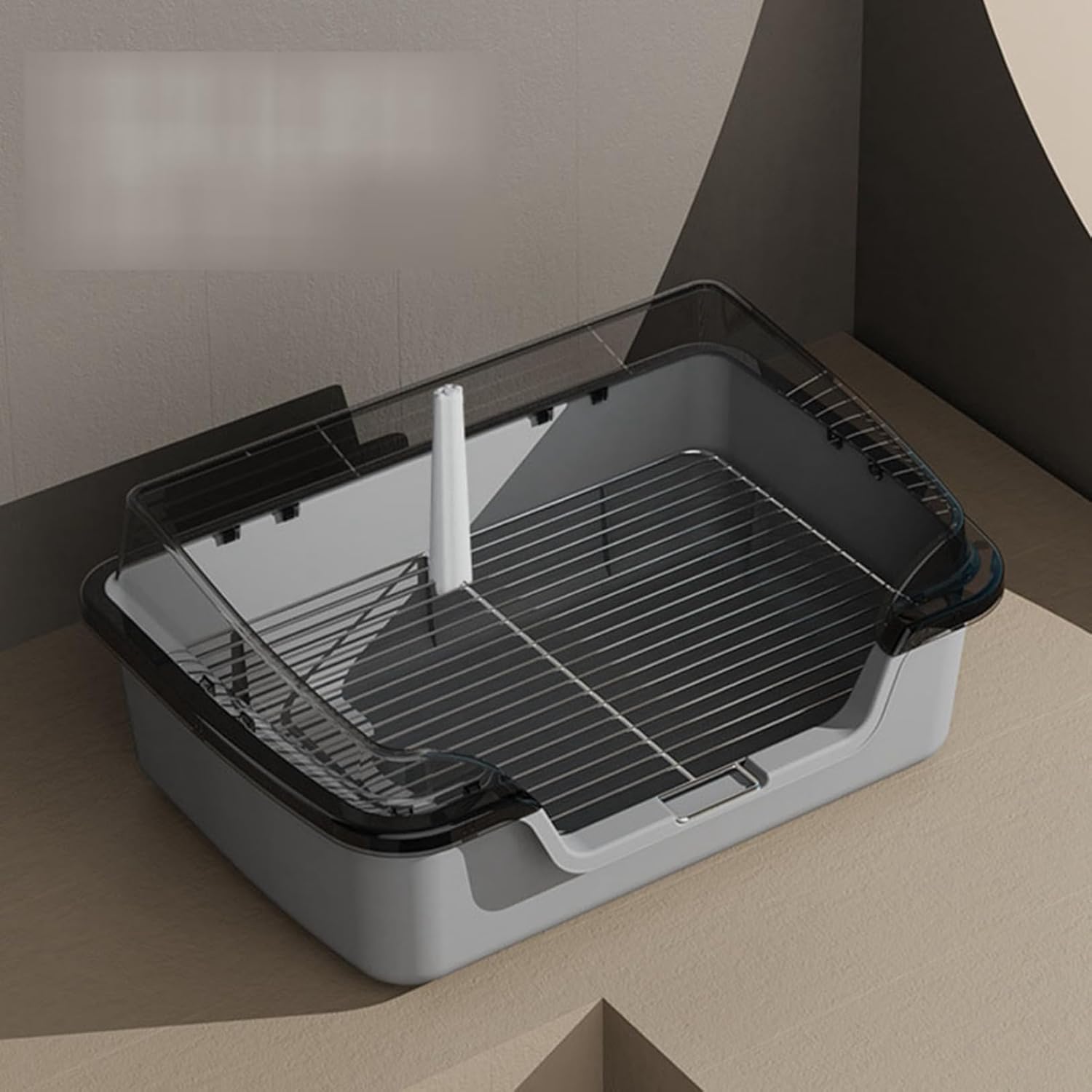 ペットトレー 犬のトイレ ケージ用犬トイレ 鋼メッシュカバー 誤飲防止 マーキング柱付き 壁プレート 付き飛散防止 しつけるウォールトレー 簡単に掃除 犬猫用 2層 pp素材 トレーニング