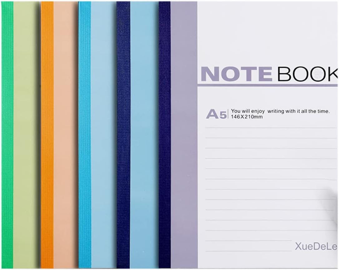 ノート A5 ノートブック 10冊入り 120ページ 罫線入り 60枚 おしゃれ 日記 横罫 学習帳 雑記帳 8mmの罫線幅 手帳 a5ノート 無地 学校 オフ...