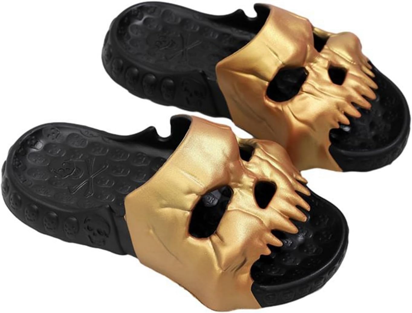 パンク 外履きスリッパ 23.0-20.0 cm.0cm 髑髏 透かし彫り 切り替え メンズ 大きいサイズ EVA サンダル..