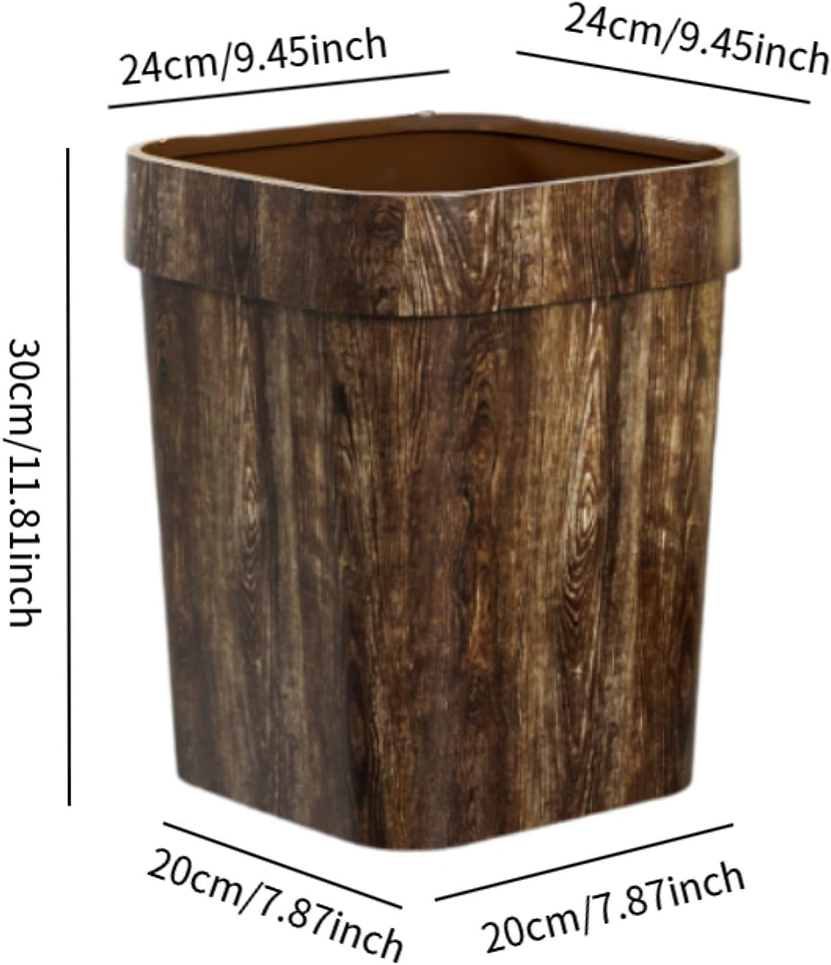 ゴミ箱 リサイクルビン 素朴な装飾 ポータブルゴミ箱 ゴミ箱 装飾用 寮の部屋 デスクの近く キッチン バスルーム 茶色, L [3]