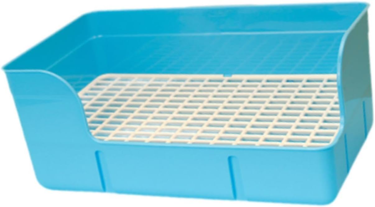 ケージ用のウサギのごみ箱箱 青