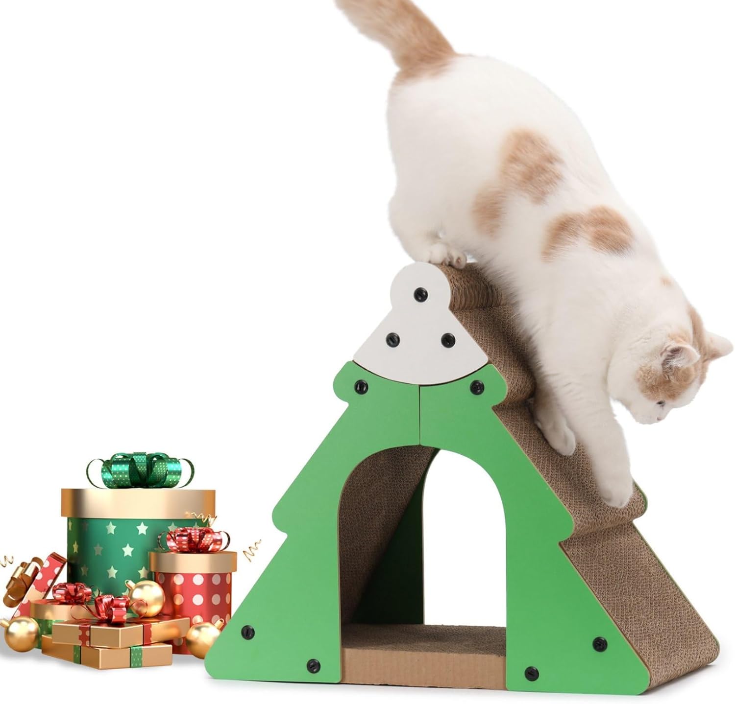 猫 つめとぎ クリスマスツリー 段ボール 爪とぎ 猫スクラッチ 猫 猫ハウス おもちゃ 組み立て式 ダンボ..
