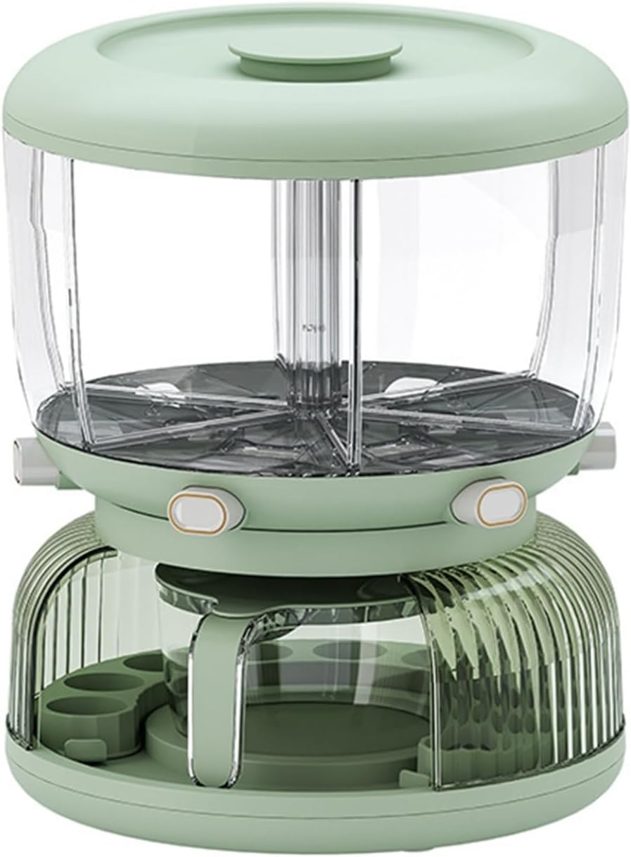 米びつ フードストッカー 6つ仕切りデザイン 大容量 計量こめびつ 回転式 押すだけで取る 梅雨対策 長期保存 湿気防止 お米ケース 穀物収納ボックス クリア キッチン収納 貯蔵タンク 穀物収納ボック