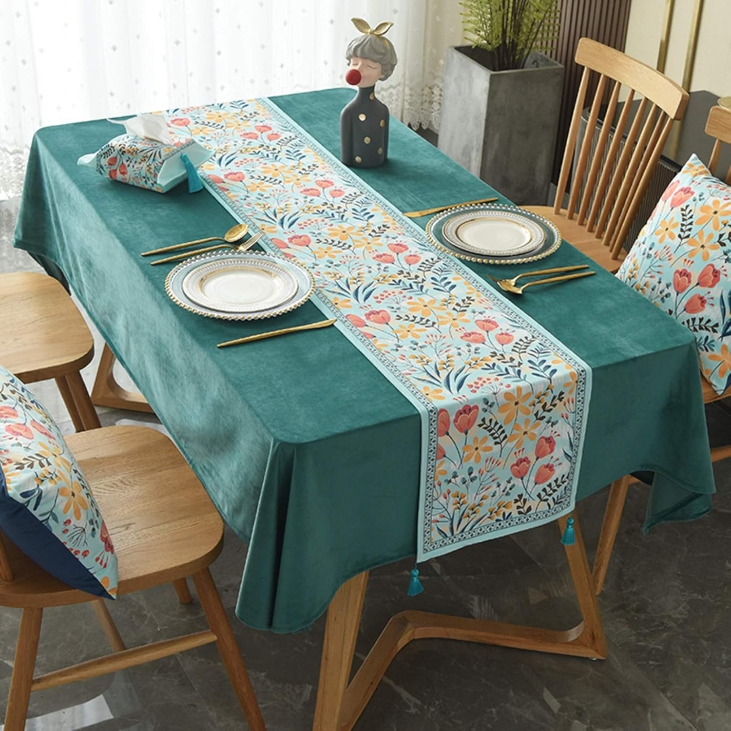 テーブルランナー テーブルフラグ テーブルクロス テーブルランナー 植物柄 田園風 おしゃれテーブルラ..