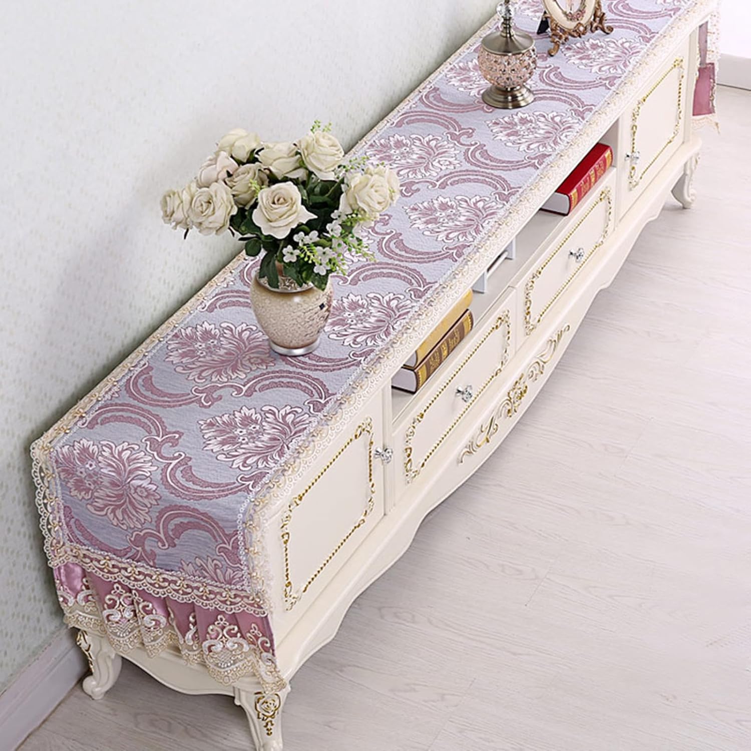 テーブルランナー テーブルクロス 布製 食卓ランナー ピンク 食卓飾り 装飾用 テーブルカバー テーブル..