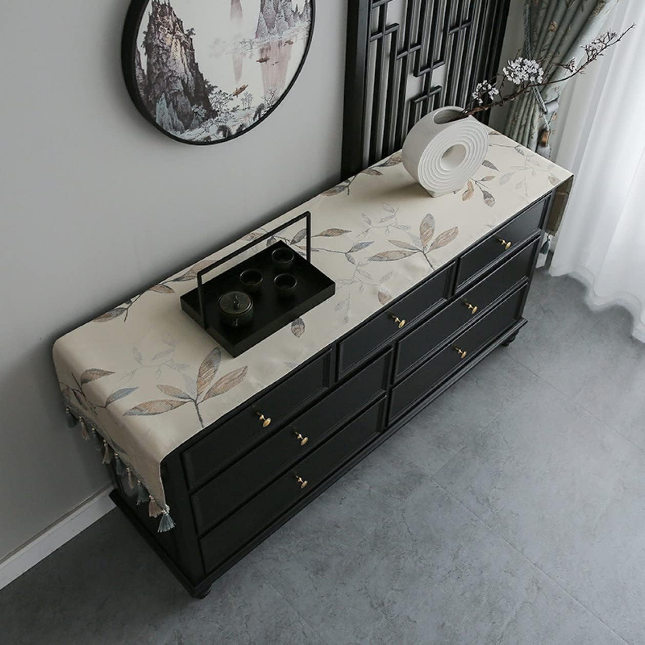 モダン テーブルランナー 花柄食卓ランナー 長方形 テーブルウエア 布 40*280cm テーブルセンター ベー..