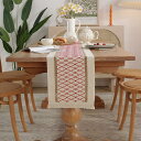 フリンジ付き テーブルランナー 茶