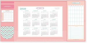 デスクマット 705*320mm デスクカーペット 学生 大人 オフィス 北欧 可愛い テーブルマット 名刺入れ 付箋収納 カレンダー機能 ビジネス 多機能 下敷き 低反発 汚れ防止 すべり止め カラ