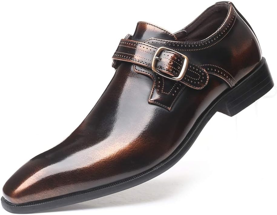 ビジネスシューズ メンズ ロングノーズ 紳士靴 革靴 スワールモカシン フォーマルシューズ モンクストラップ 大きいサイズ 営業マン オールシーズン 通気性 滑り止め 軽量 痛くない ドレスシューズ