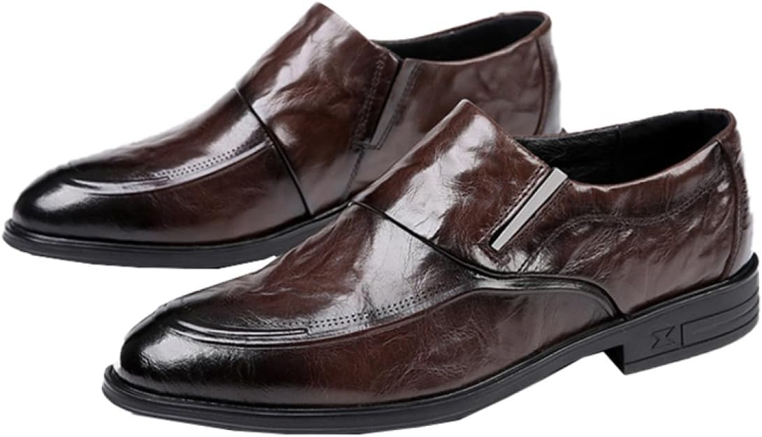 ビジネスシューズ 革靴 メンズ 本革調 ドレスシューズ 紐なし ストレートチップ 紳士靴 かっこいい 軽量 防水 フォーマル ローファー 大きいサイズ 柔らかい...