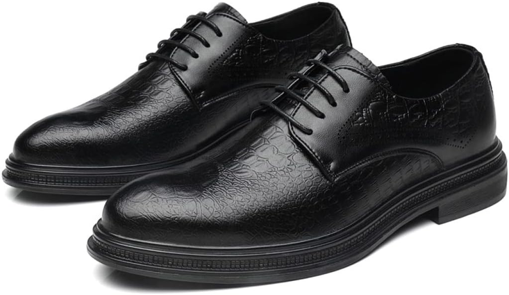 革靴 メンズ ビジネスシューズ ドレスシューズ 大きいサイズ ストレートチップ ワニ柄 型押し 紳士靴 本革調 外羽根 レースアップシューズ 厚底 疲れにくい ウォーキングシューズ 走れる 軽量 防水