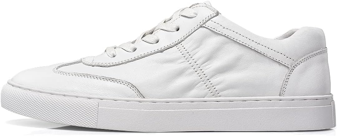 本革 メンズシューズ カジュアルシューズ 白の靴 メンズ デッキシューズ スケートボードシューズ レースアップ レザー スニーカー 通勤 通学 柔軟 韓国風 ロ...