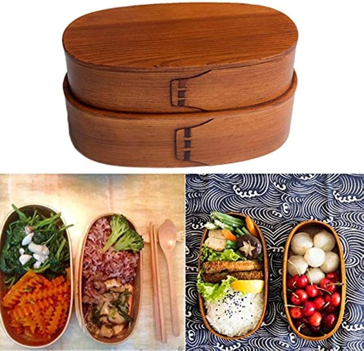 わっぱ弁当箱レンジ対応曲げわっぱ弁当箱レンジ対応お弁当箱まげわっぱ弁当箱おしゃれかわいい女性まげわっぱ風プラスチック木目レディース大人学生木製食器和風お寿司女性弁当箱わっぱご飯入れb 3