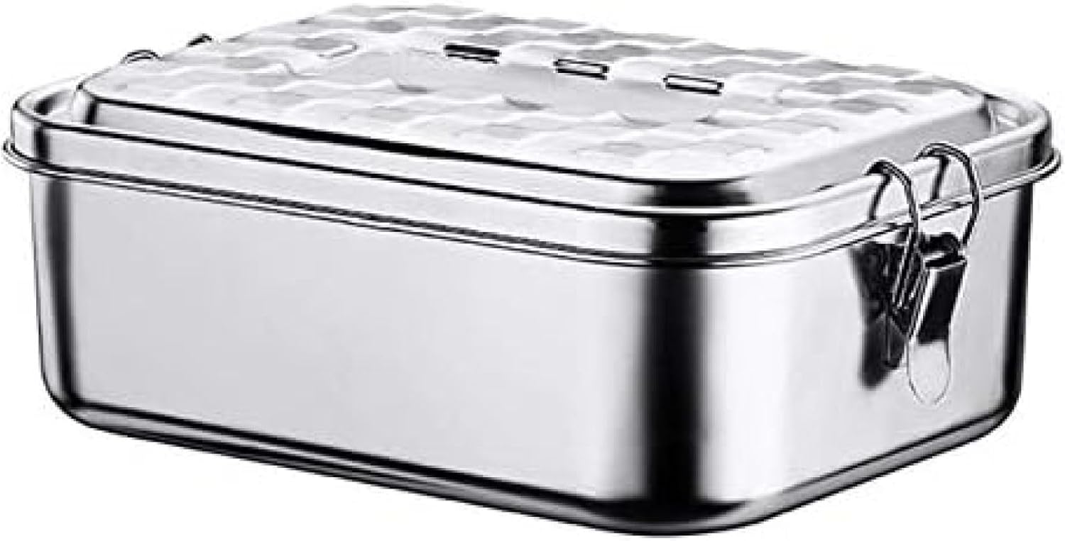 弁当箱べんとう箱ステンレスお弁当箱大容量シンプルステンレスランチボックス角型フードボックス漏れ防止食洗器対応通勤通学和菓子用(3)