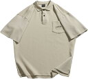 ポロシャツ 綿 カジュアルシャツ メンズ 半袖シャツ 無地 開襟 夏 薄い クルーネック Tシャツ サマーシャツ 軽量 ゆったり 速乾 通気 シンプル コーディ...