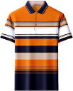 ポロシャツ Tシャツ メンズ サマーシャツ 半袖シャツ パッチワーク 夏服 折り襟 カジュアルシャツ リラックス ボーダー 薄手 軽量 吸水速乾性 形態安定 コ...