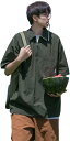 ポロシャツ メンズ 半袖 カーゴシャツ Tシャツ 折り襟 夏服 ワークウェア 薄い 軽い サマーシャツ 日系 純色 シンプル 速乾性 体型カバー トップス アウ...