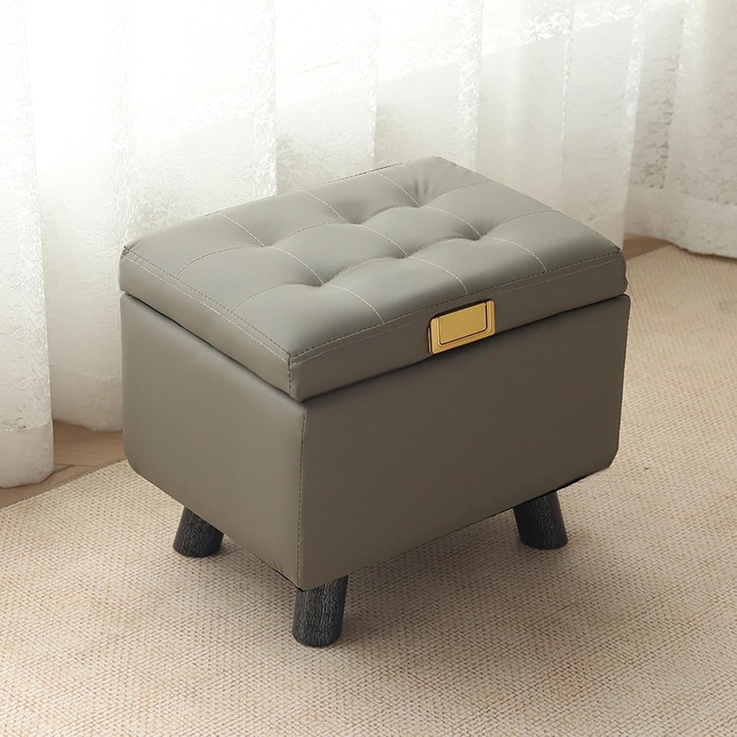 収納スツール オットマン 40*30*35cm 収納ベンチ 玄関椅子 脚付き 足置き台 玄関 ソファー ふた付き ス..