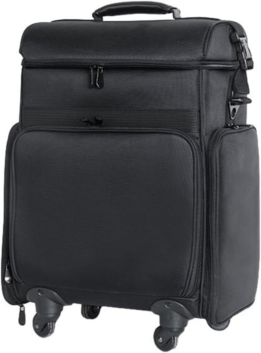 プロ用 メイクボックス 大容量 大容量化粧台 キャスター付き ナイロン キャリーバッグ ハンドル付き ツ..