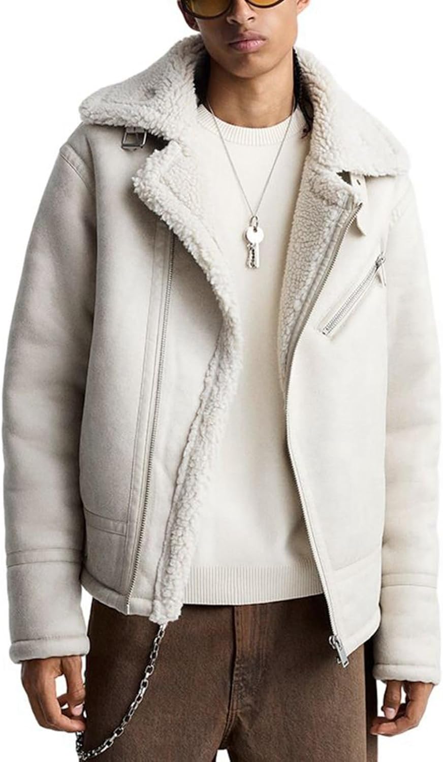 立ちネックレザージャケットメンズフ...