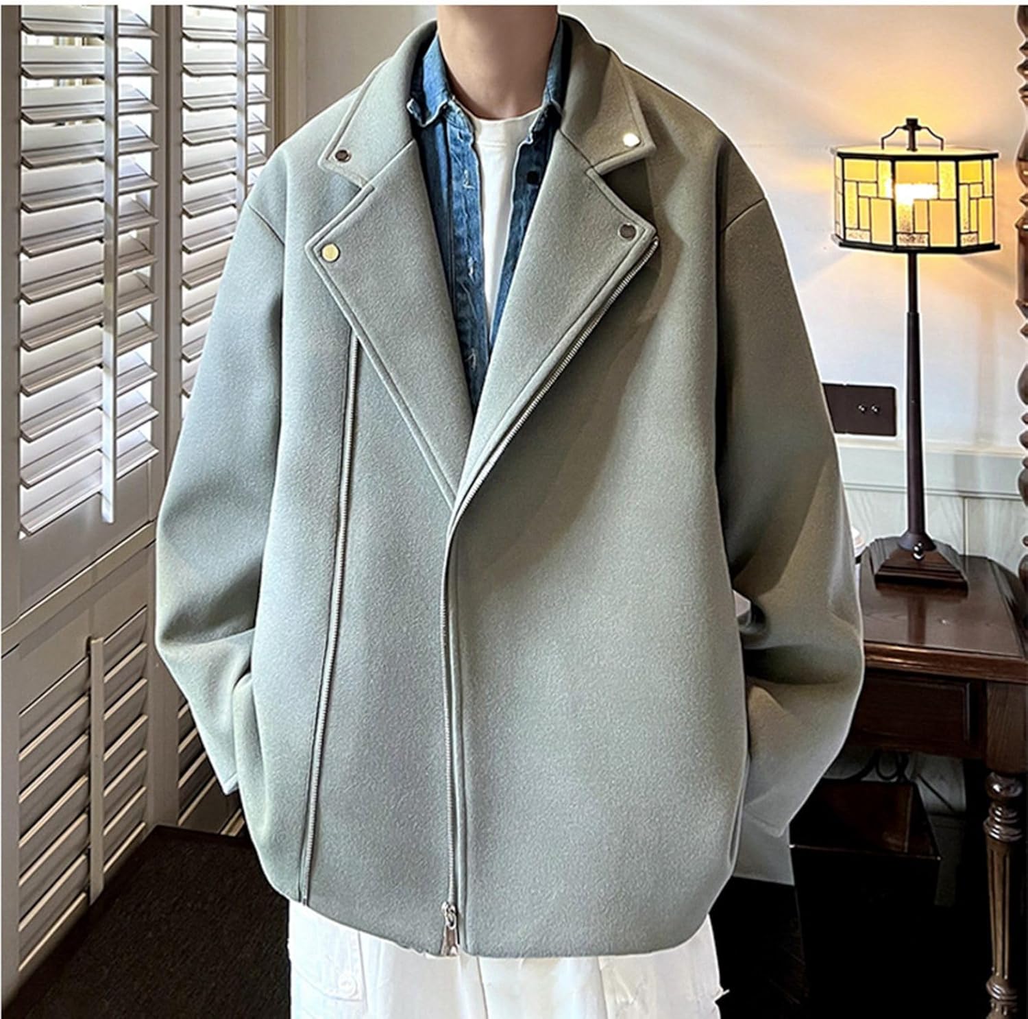 ラシャコート ピーコート メンズ ショート丈 防寒着 ジャンパー テーラード スーツ襟 防寒 防風 紳士着 ブレザー 秋冬用 イレギュラー 着痩せ ビッグシルエット カジュアル 厚さ 通勤通学