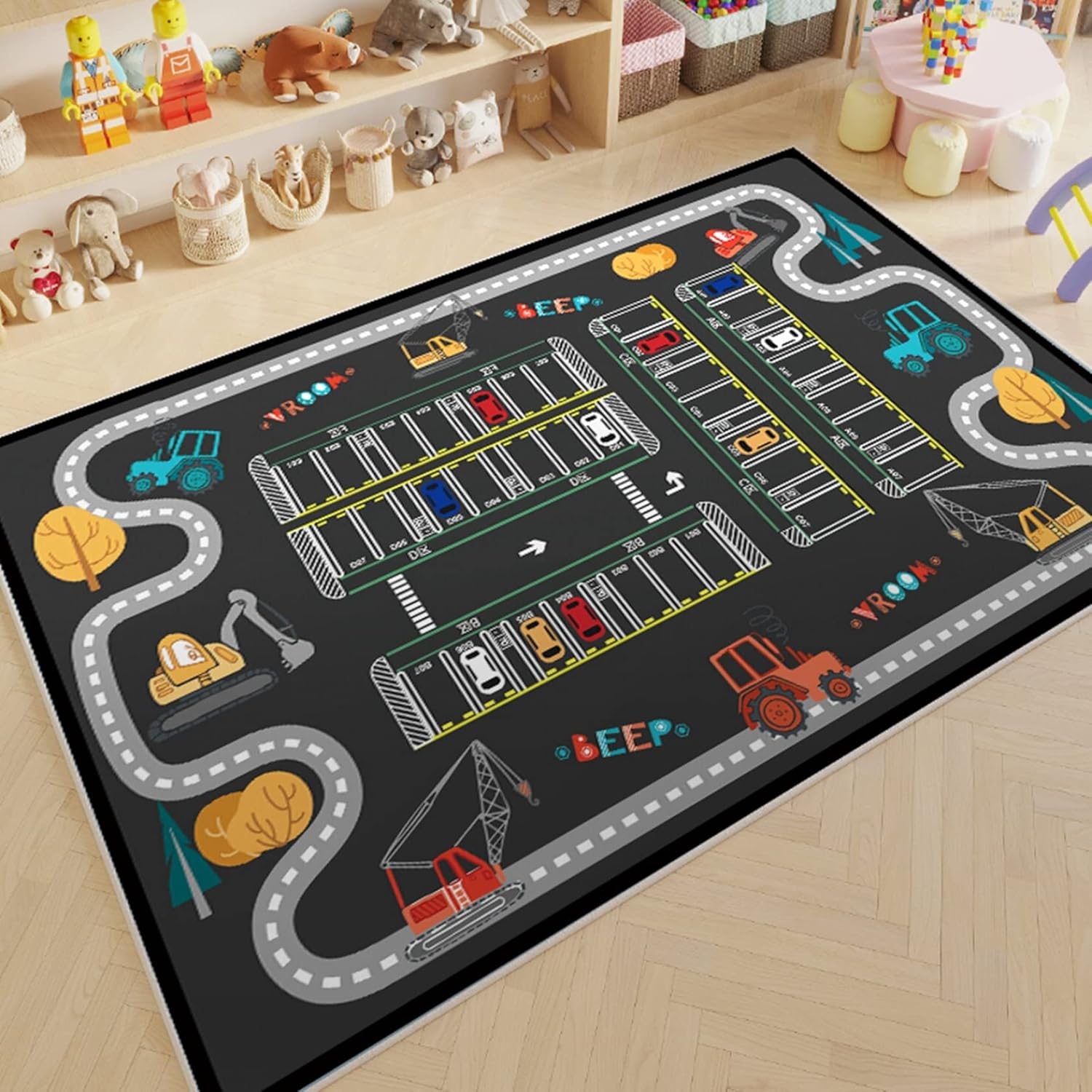 プレイマット ラグマット 子ども部屋 ベビー 新生活 キッズカーペット 道路柄 ゲーム 遊べる 3d柄 洗える 小学校 幼稚園 保育園 おしゃれ 薄手 滑り止めつき キッズルーム 冷房対策 掃除しやす