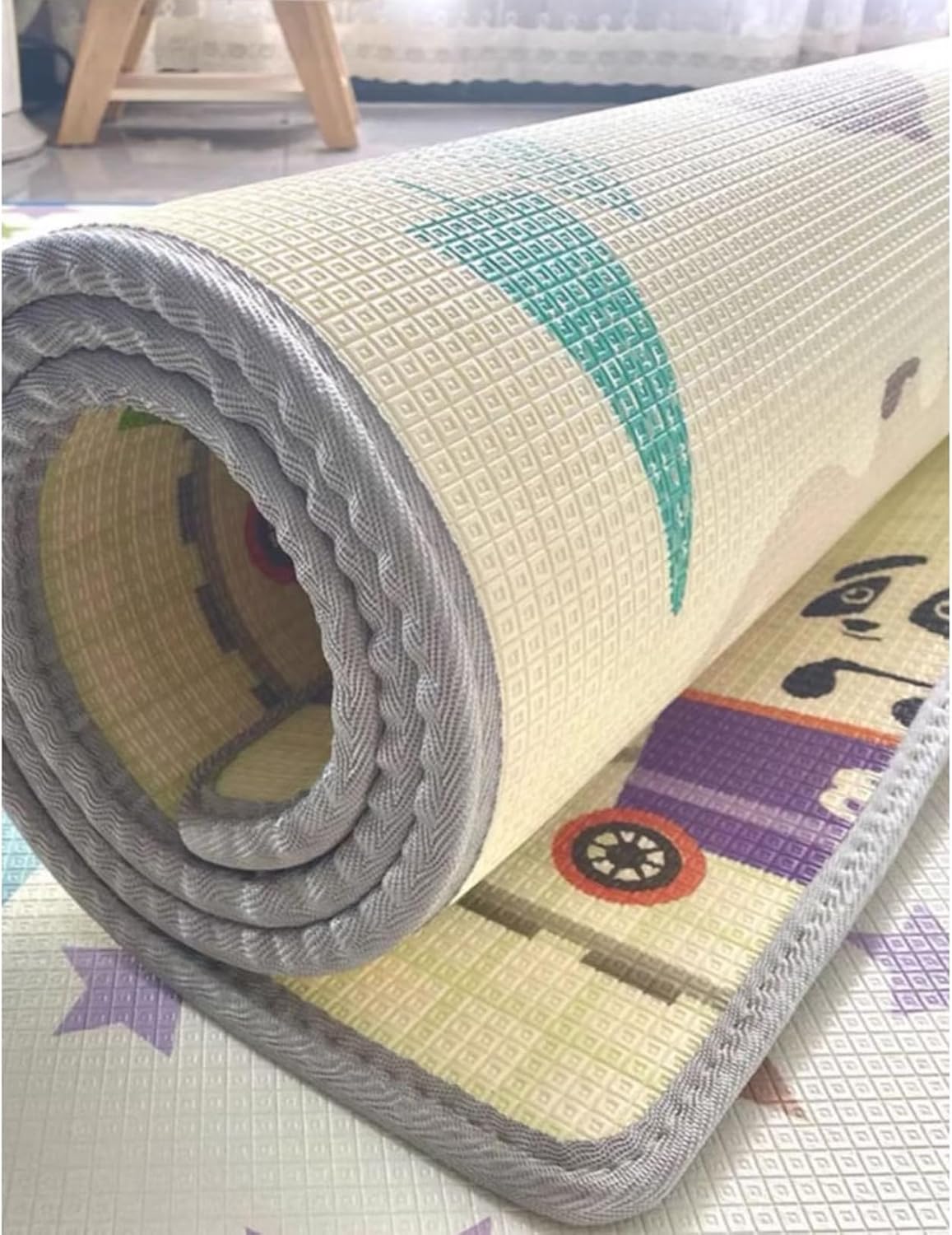 キッズカーペット プレイマット ゲームパッド 夏用 リバーシブル 動物柄 ベッドサイドマット 300CMx200..