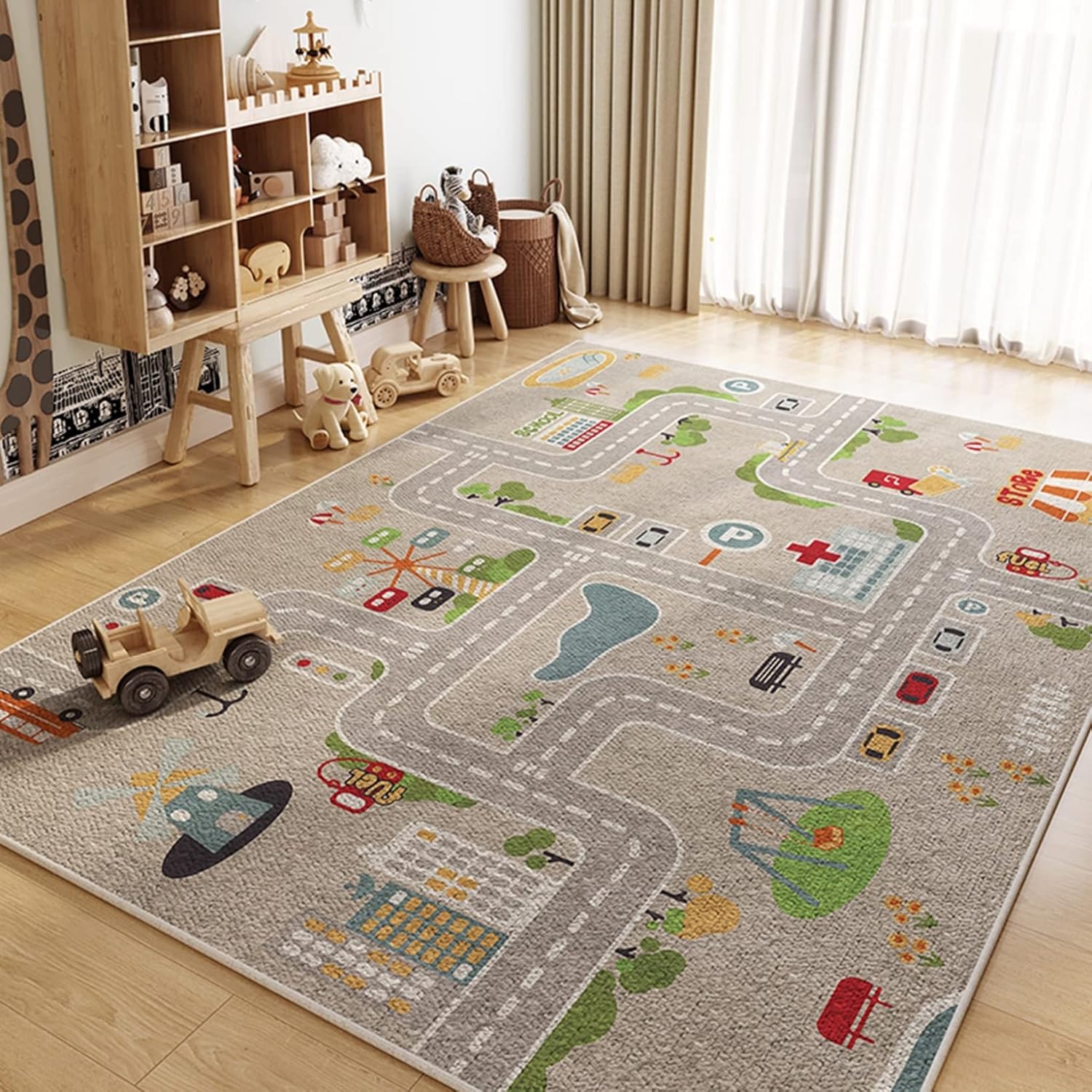 プレイマット キッズ ゲームパッド アルファベット 線路 知育 大判 ルームマット 道路ラグ 動物園 多機能 アルファベット 知育 フライトチェス リビング対応ラグ 遮音 滑りにくい 防ダニ 防カビ