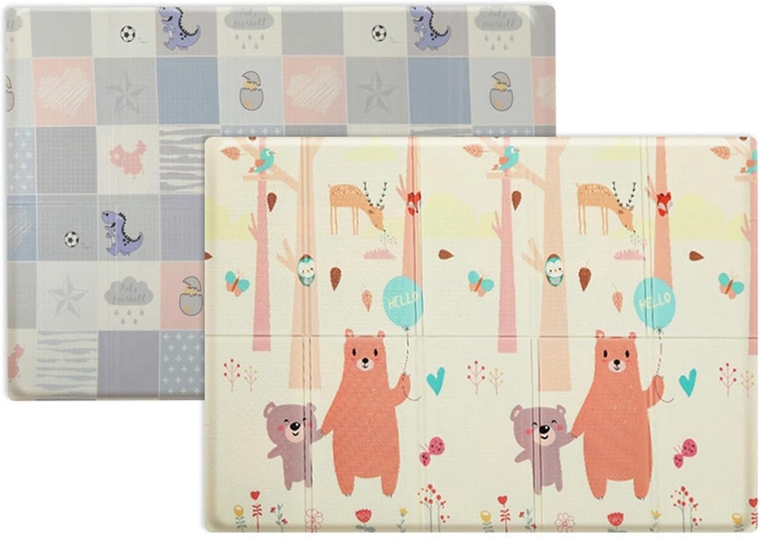 遊びマット プレイマット ベビーマット 折り畳み式 赤ちゃん キッズ 子供 両面使い リバーシブル 防水 防音 安全 無毒 無味 ベビープレイマット 転倒防止 防水 知育促進 誕生日 ベビージム 19