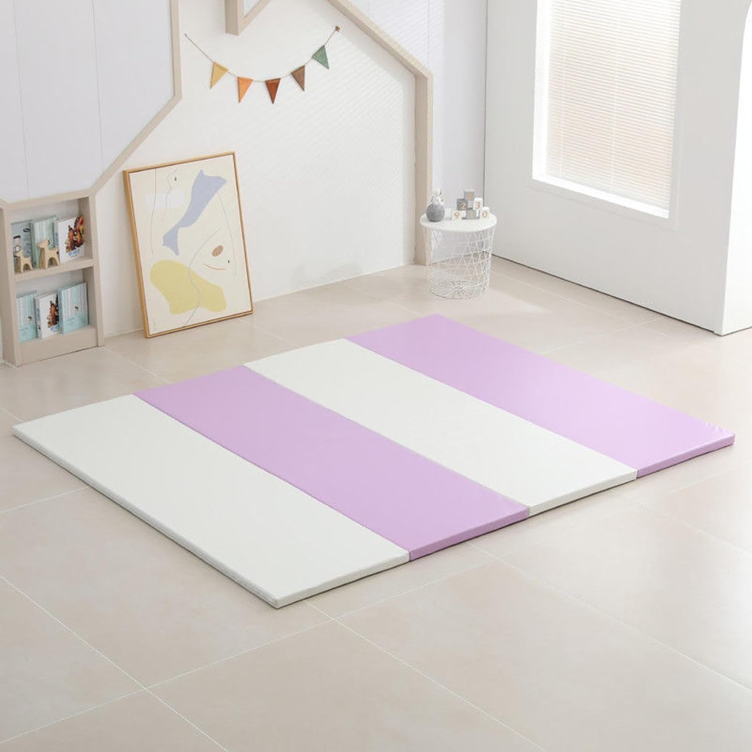 ベビープレイマット ベビーマット 折り畳み式 多機能 無地 簡約 純色 収納便利 防音 プレイマット 防水 安全素材 滑り止めマット 防寒 赤ちゃん折りたたみマット 衝撃吸収 赤ちゃん 子供 1.2M