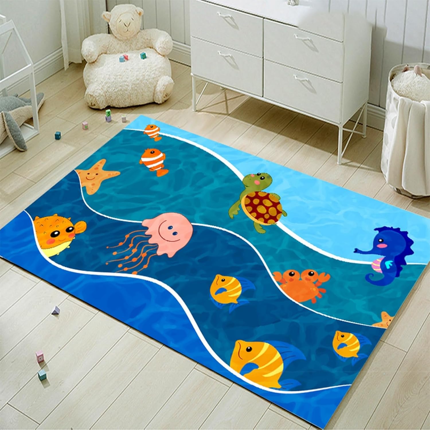 カーペット プレイマット 道路ラグ ロードマップ 線路図柄 ベビーフロアマット 防音効果 滑り止め付き 60*90cm*2枚 手洗い 防滑 洗えるラグ 床暖房 床保護 安心素材 室内 リビング 玄関