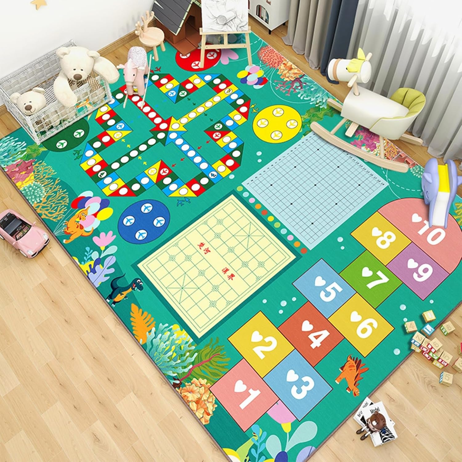 カーペット プレイマット キッズラグ 遊びマット 子供部屋 地図マップ デスクマット 極細繊維 センターマット 遮音 ギフト 防塵 折りたたみ 厚い 消臭 サラサラ 抗菌防臭 撥水加工 ふわっと手触り