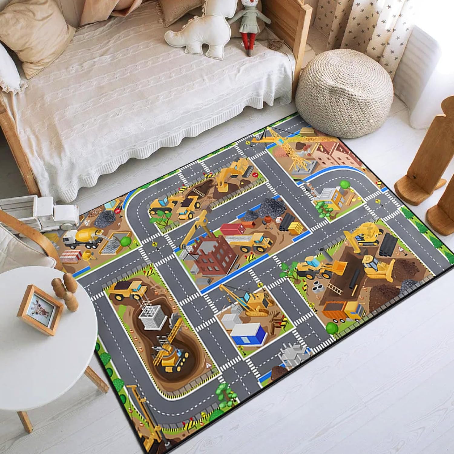 カーペット プレイマット 子供部屋 フロアマット 敷物 大判 お洒落 防ダニ 防臭 140*200cm サラサラ 丸洗い 防滑 コンパクト 洗えるラグ 床暖房 ふわふわ肌触り 床保護 ホテル 居間 民