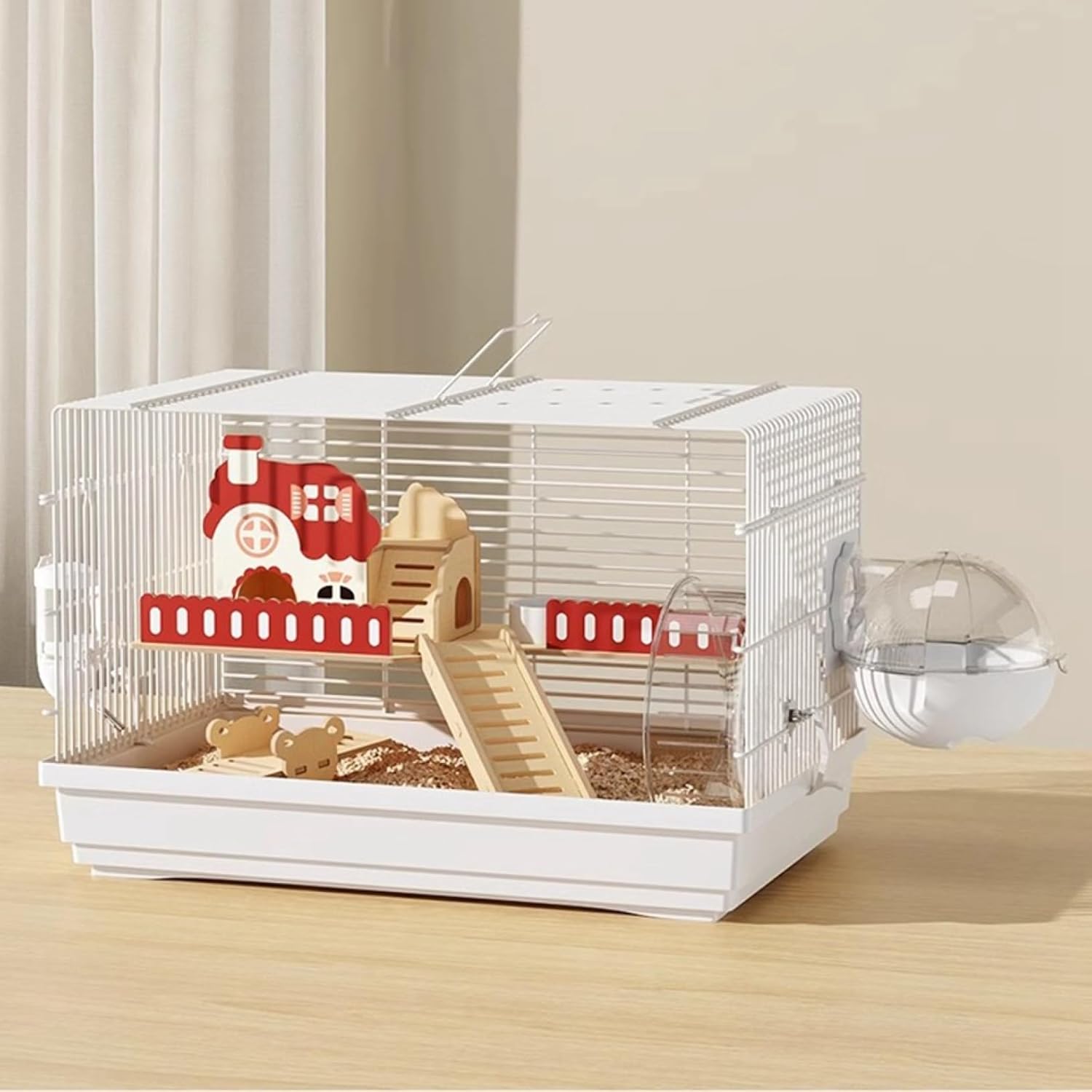 ハムスターケージ 全面クリア 全透明 大型サイズ 飼育ケージ 透明 深めトレイ 快適 便利 耐久性 風通し..