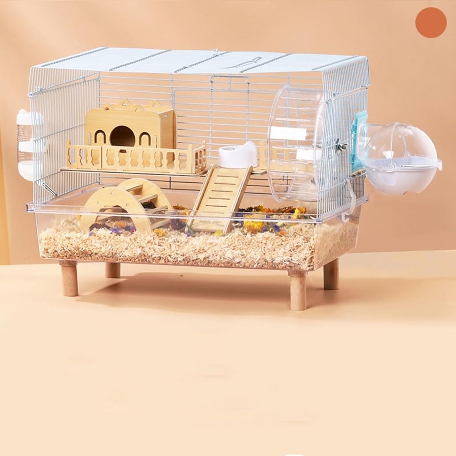 ハムスターケージ クリア 飼育ケージ 大きい 小動物ケージ 通気性 可愛い モモンガケージ トレーデザイ..
