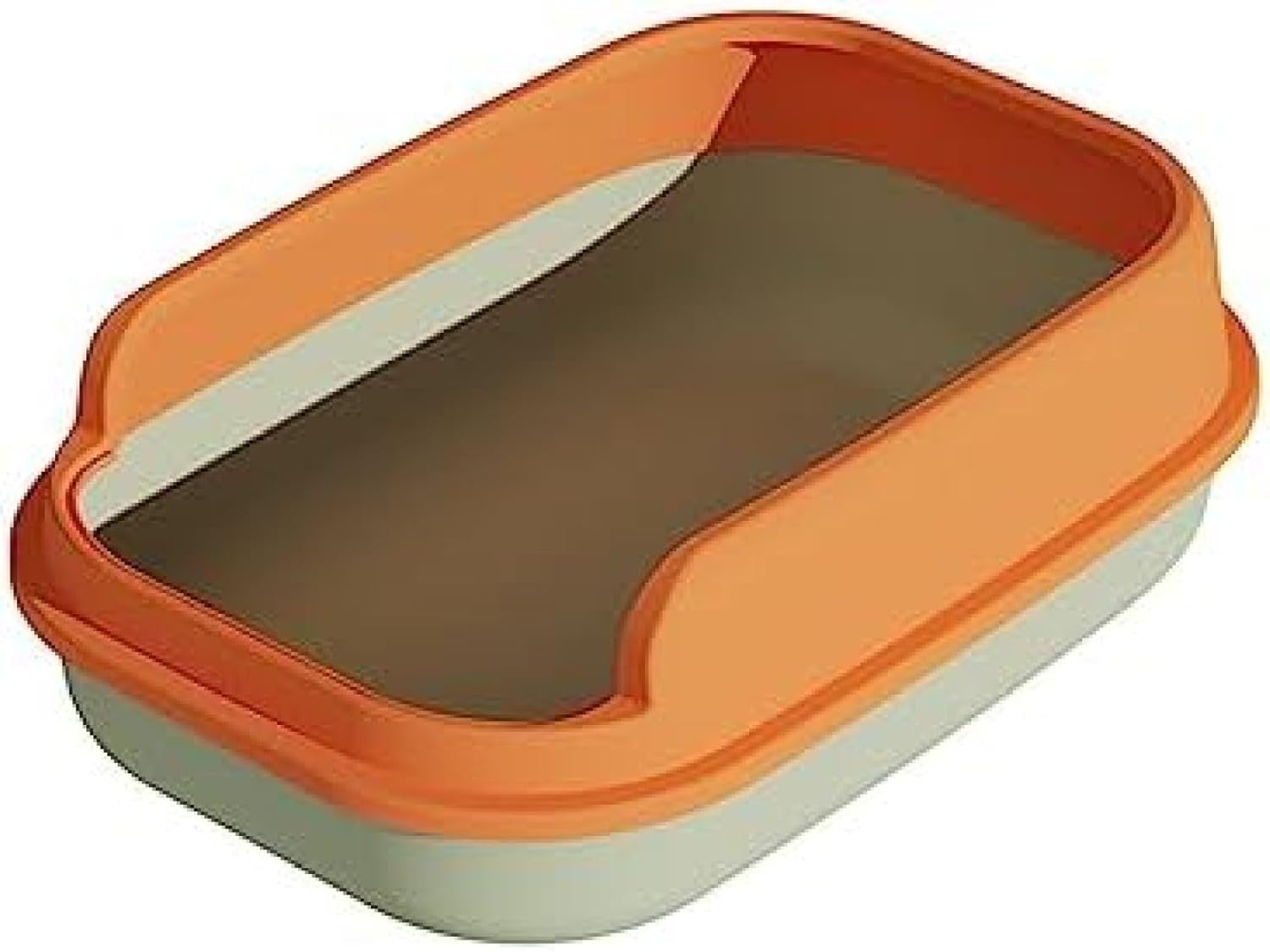 猫用トイレ本体 オープンタイプ 白色 子猫 成猫 ネコトイレ ハーフカバー 飛び散らない 足に砂残らない..