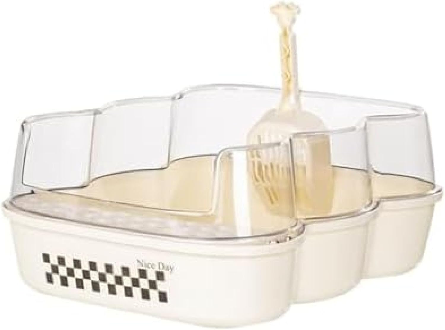 猫用トイレ本体 オープンタイプ 子猫 成猫 ネコトイレ ハーフカバー 飛び散らない 足に砂残らない 可愛..