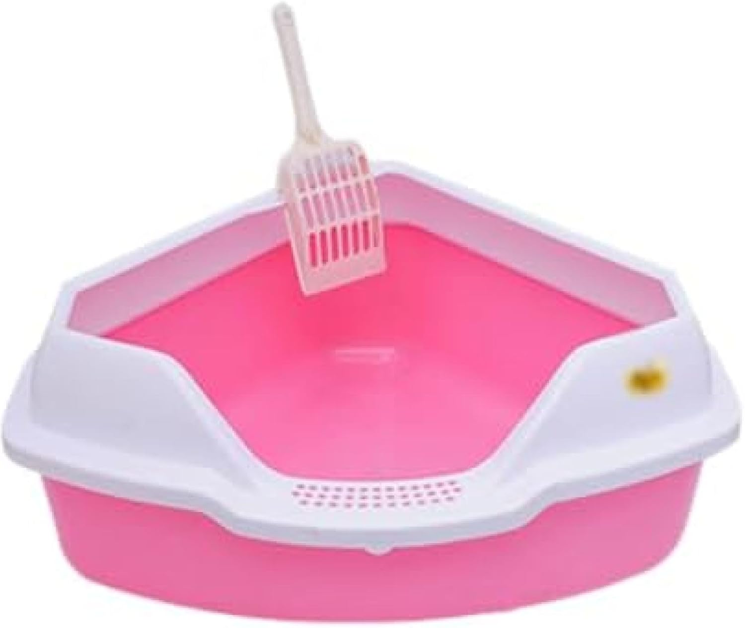 ネコトイレ 猫ちゃん用コーナートイレ ピンク ブルー 三角 ハーフカバー おしゃれ 清潔 掃除しやすい ..