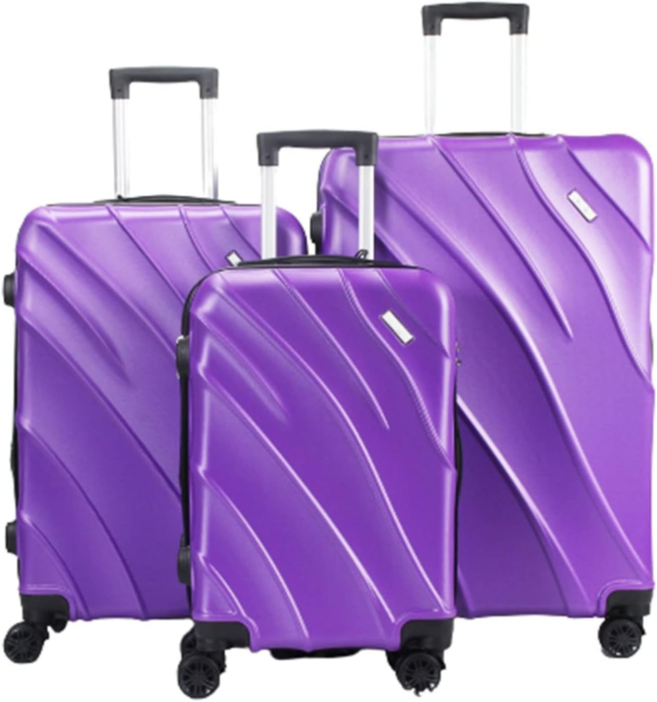 スーツケース キャリーケース 機内持ち込み 35L キャリーバッグ ファスナー式 超軽量 小型 耐衝撃 静音 ダブルキャスター 360度回転 旅行 ビジネス 出張 パープル Sサイズ（1-3泊）