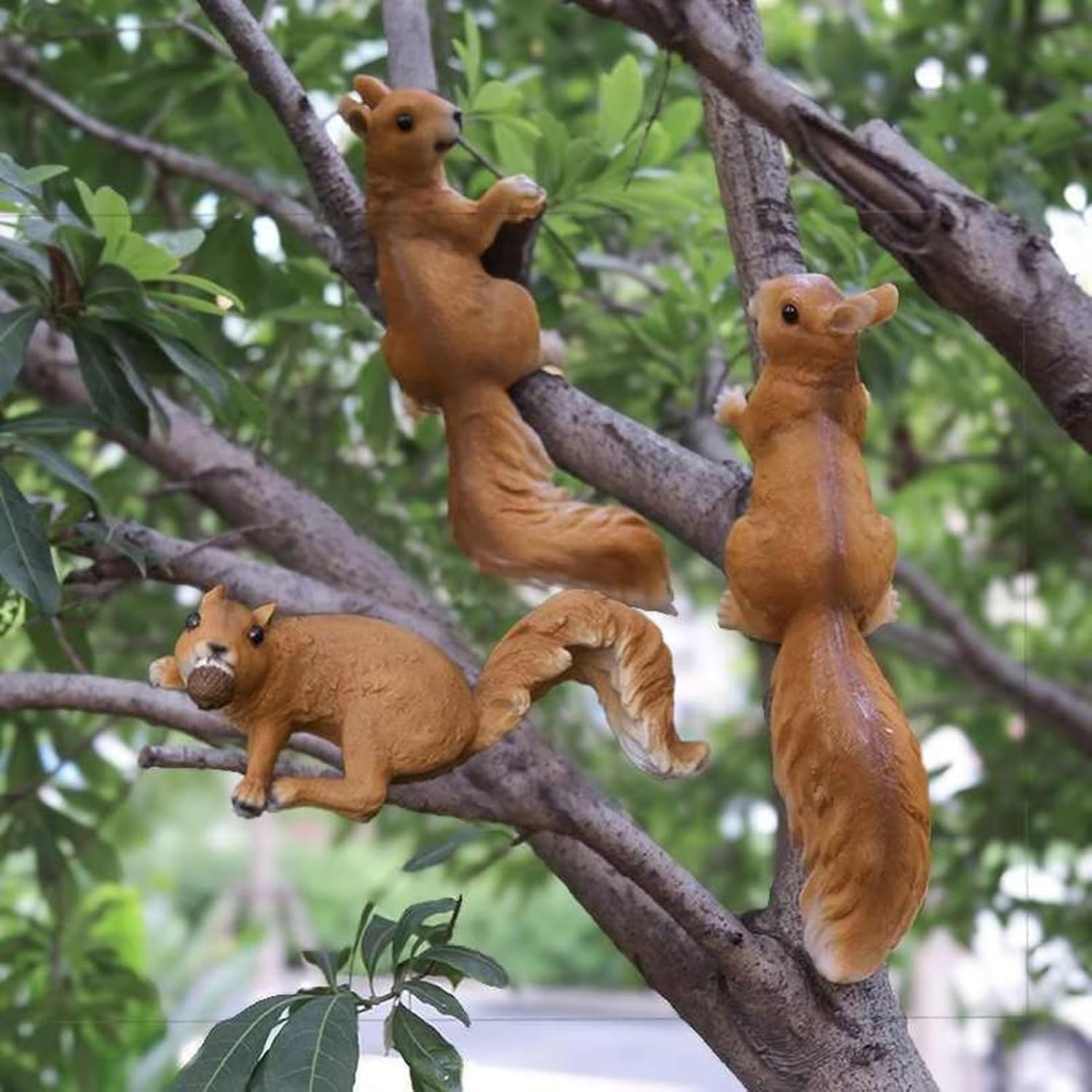 ガーデニング リス ガーデン装飾 アウトドア 置物 かわいい 栗鼠 動物 庭オーナメント 樹脂 飾り 防水 耐久性 カントリー雑貨 庭 飾り 園芸 インテリア 部屋装飾品 屋外の彫刻の装飾 三匹セット